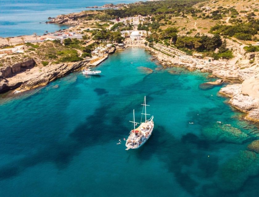 Rhodes: Boat Tour with Snorkeling, Gourmet Buffet & Open Bar - Anthony Quinn Bay for the final swim