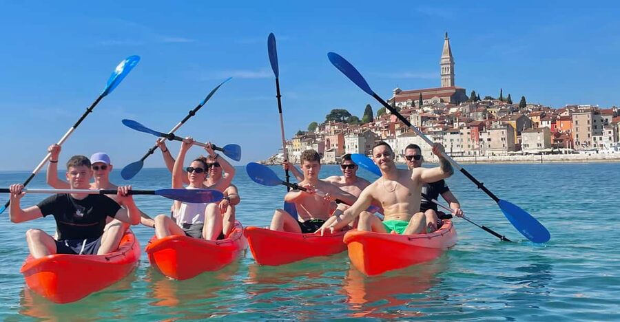 Rovinj:BUBA KAYAK TOURS:snorkeling,jumping,FREEdrinks&photos - Starting beside Porton Biondi Beach Bar
