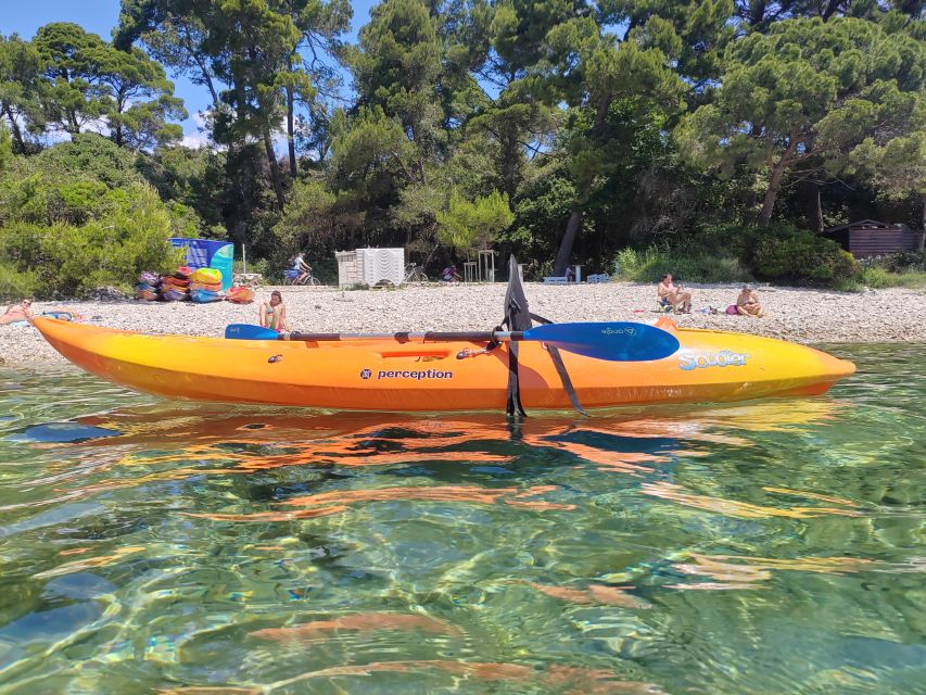 Rovinj: Golden Cape Desert Islands Kayak & Snorkeling Tour - Snorkeling in clear but modest waters