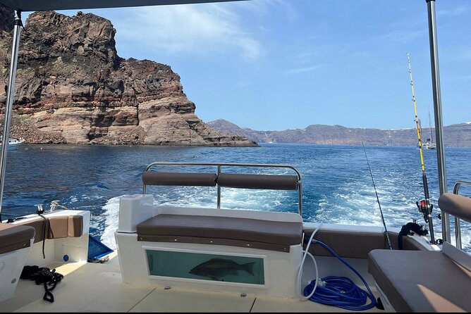 Santorini Fishing Private Cruise boat tour - BBQ, Snorkeling - Setting out from Ormos Ammoudiou