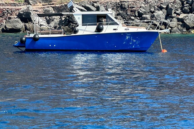 Santorini Fishing Private Cruise boat tour - BBQ, Snorkeling - Fishing around the volcanic islands