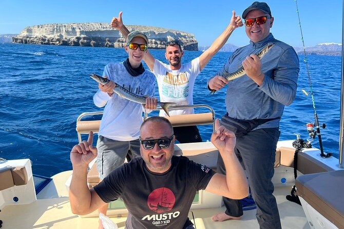 Santorini Fishing Private Cruise boat tour - BBQ, Snorkeling - Timing, weather, and cancellation rules