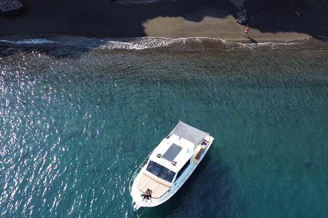 Santorini Fishing Private Cruise boat tour - BBQ, Snorkeling - Eating the catch beside the caldera