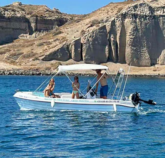 Santorini: License-Free Boat Rental with Snorkeling Gear - Why Santorini looks different from the sea