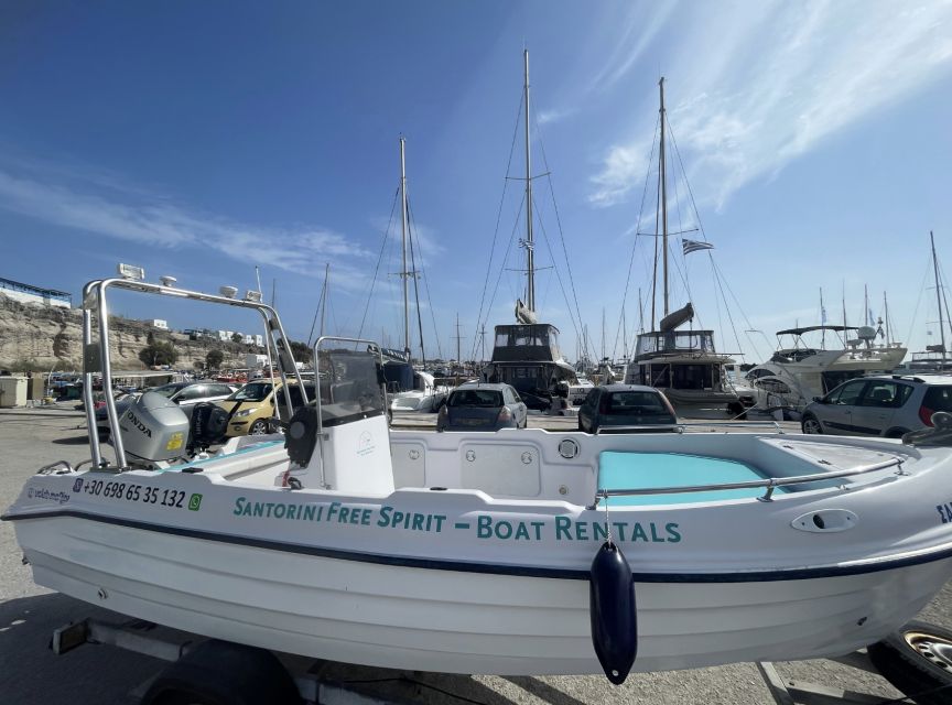 Santorini: License-Free Boat Rental with Snorkeling Gear - Swimming near Santorini’s hot springs