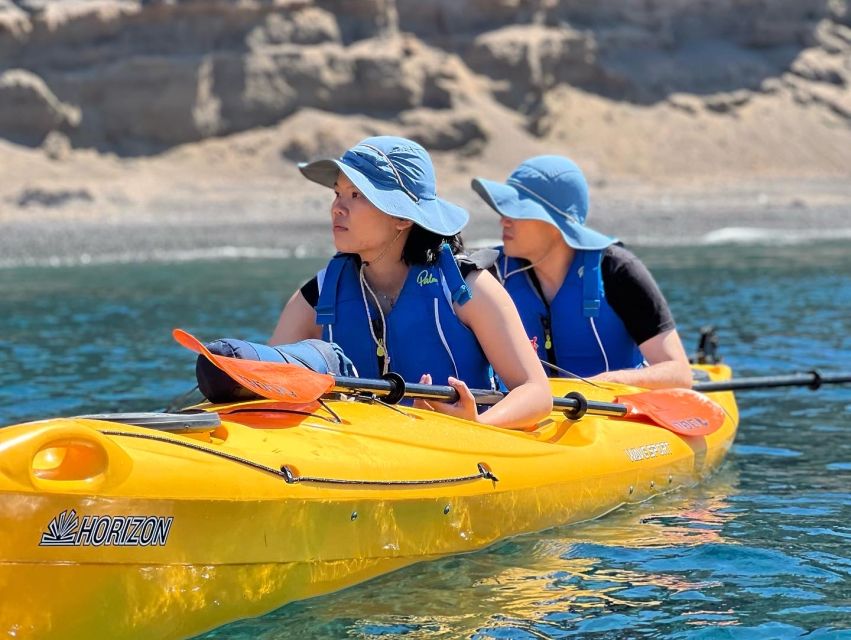 Santorini: Sea Caves Kayak Trip with Snorkeling and Picnic - Who should book this experience?