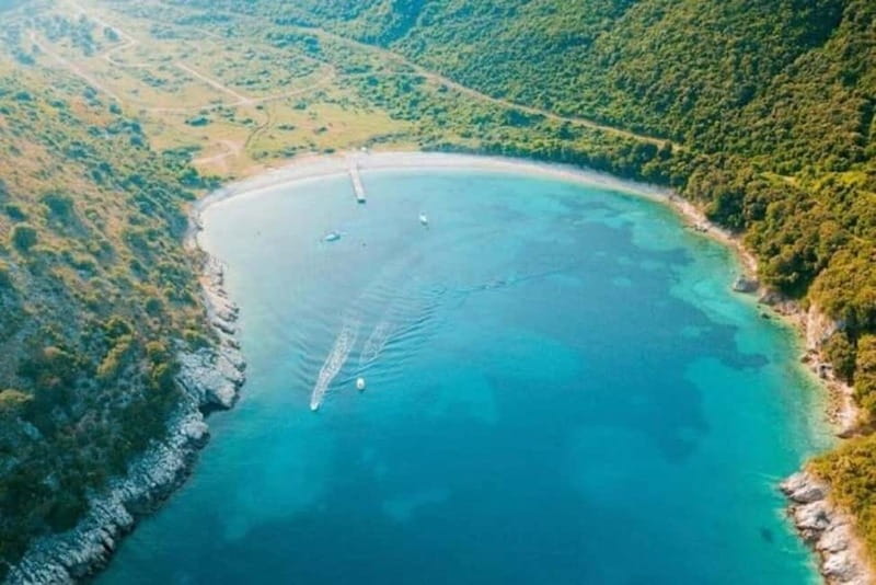 Sarandë: Boat Tour at Kroreza & Hidden Caves with Snorkeling - Plazhi i Ushtarit: your first chance to swim