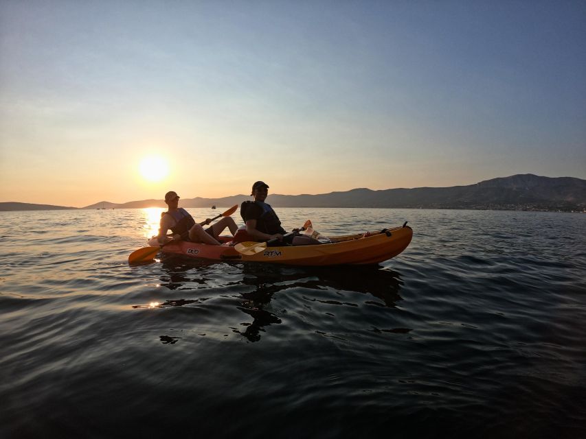 Split: Guided Sunset Sea Kayaking & Snorkeling Tour - Returning beneath the setting sun